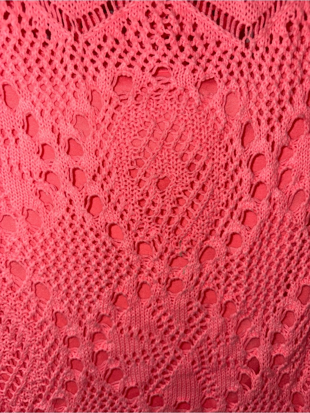 Lilly Pulitzer Adabelle Crochet Fringe Cover Up Dress Large Coral Pink Resort - Picture 4 of 7